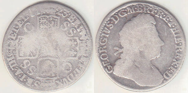 1723 Great Britain silver Shilling A001946